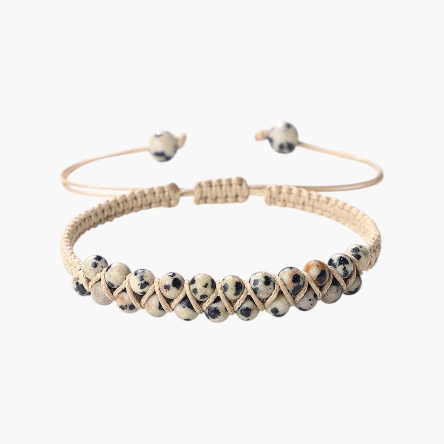 Pulseira Boho em Corda com Pedras Naturais