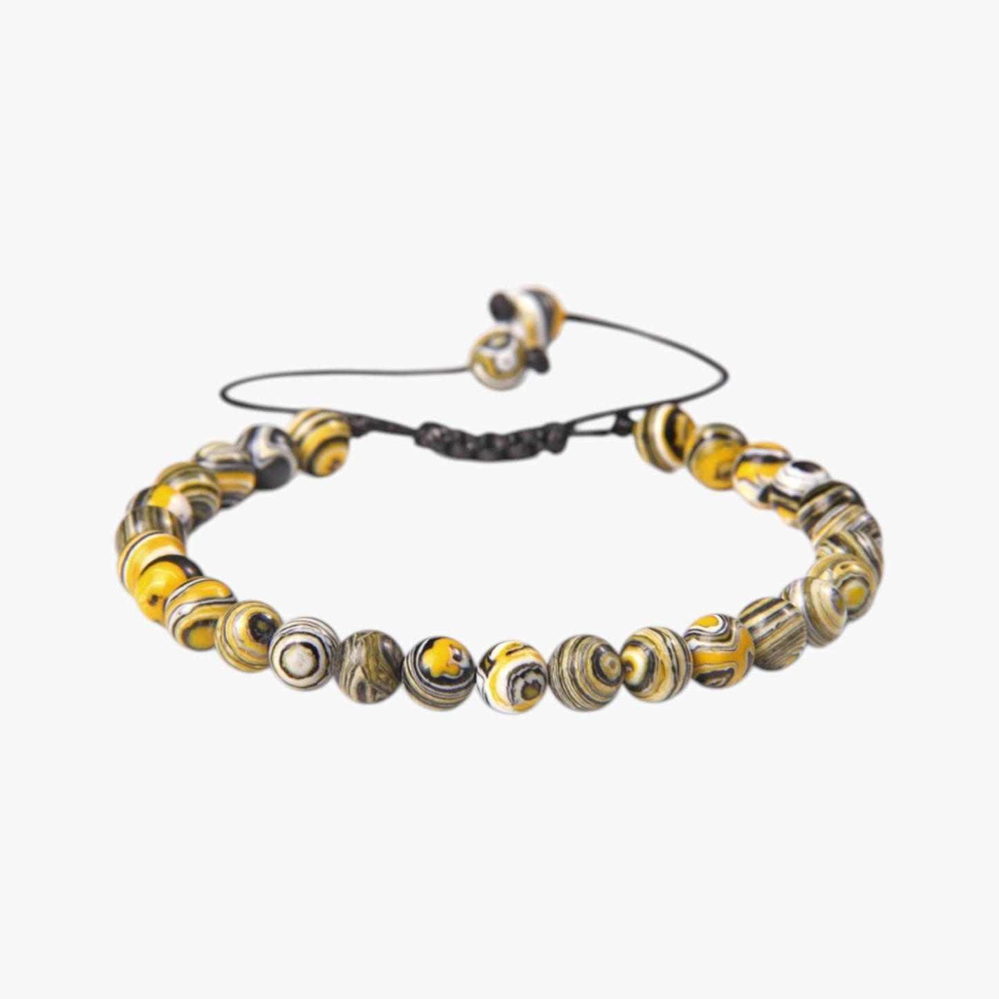 Pulseira Ajustável com Contas de Pedra Natural