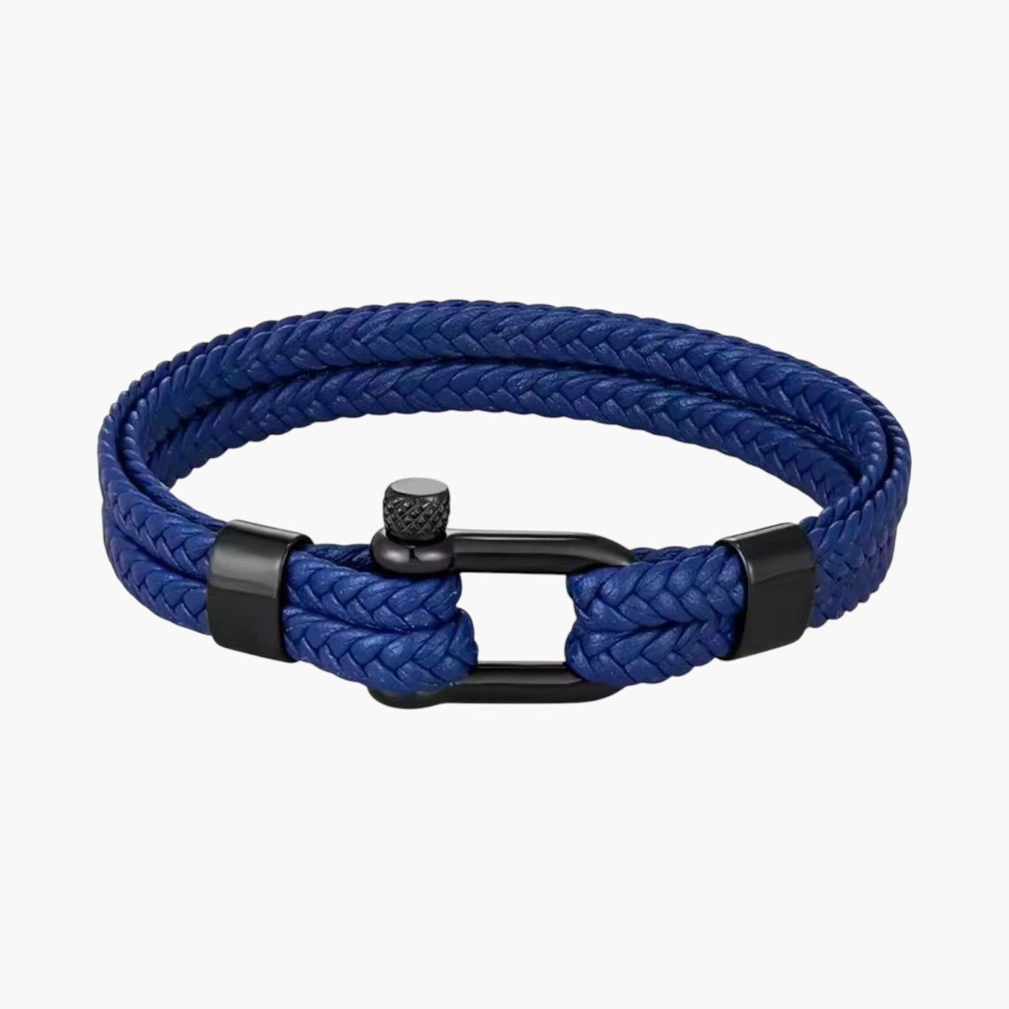 Pulseira Estilo Náutico em Couro e Aço Inoxidável