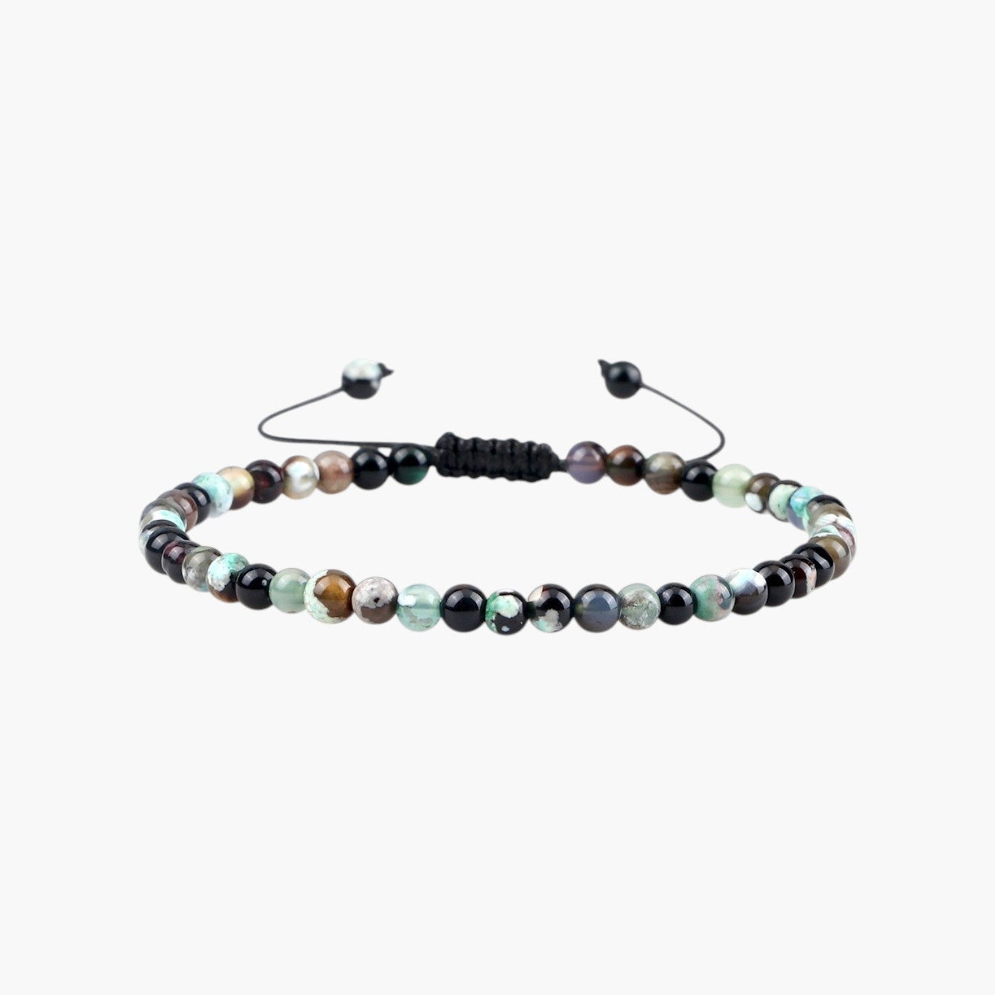 Pulseira Ajustável com Contas de Pedra Natural