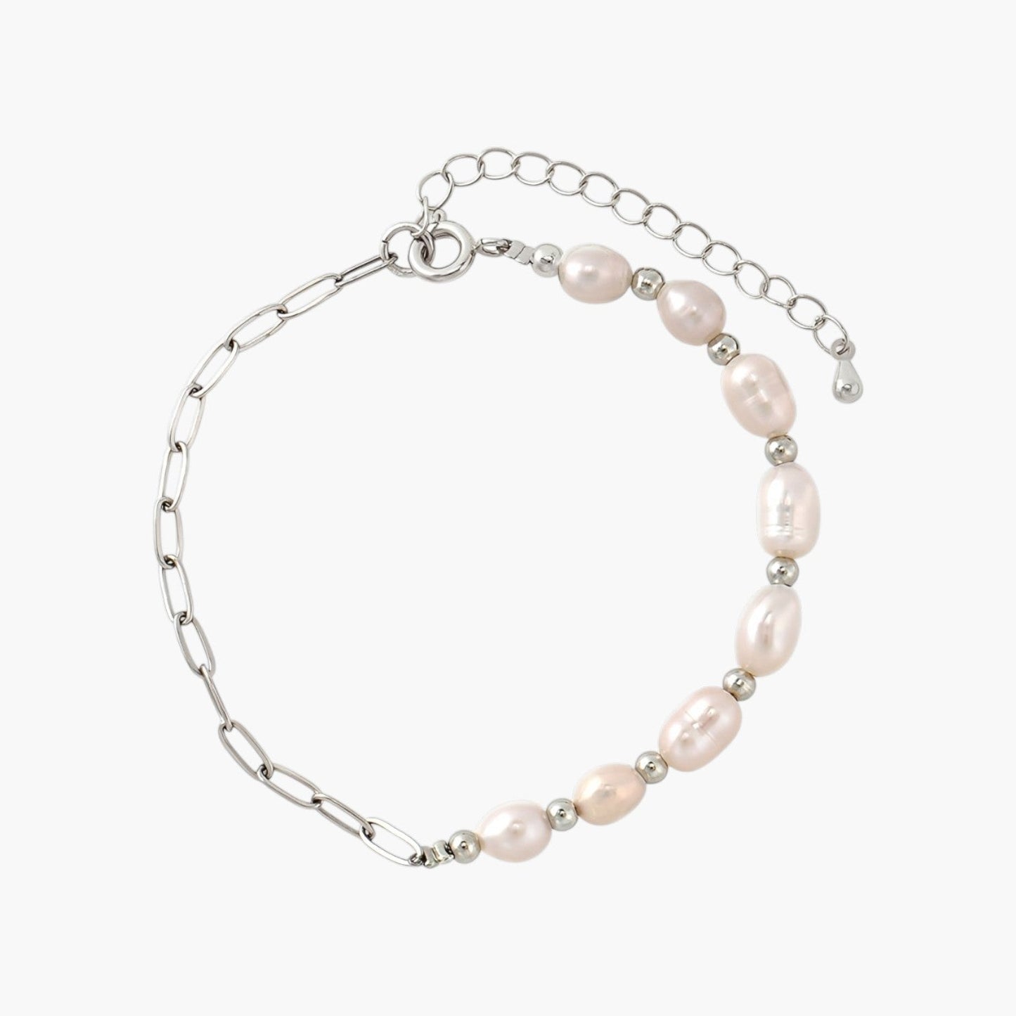 Pulseira com Pérolas em Aço Inoxidável