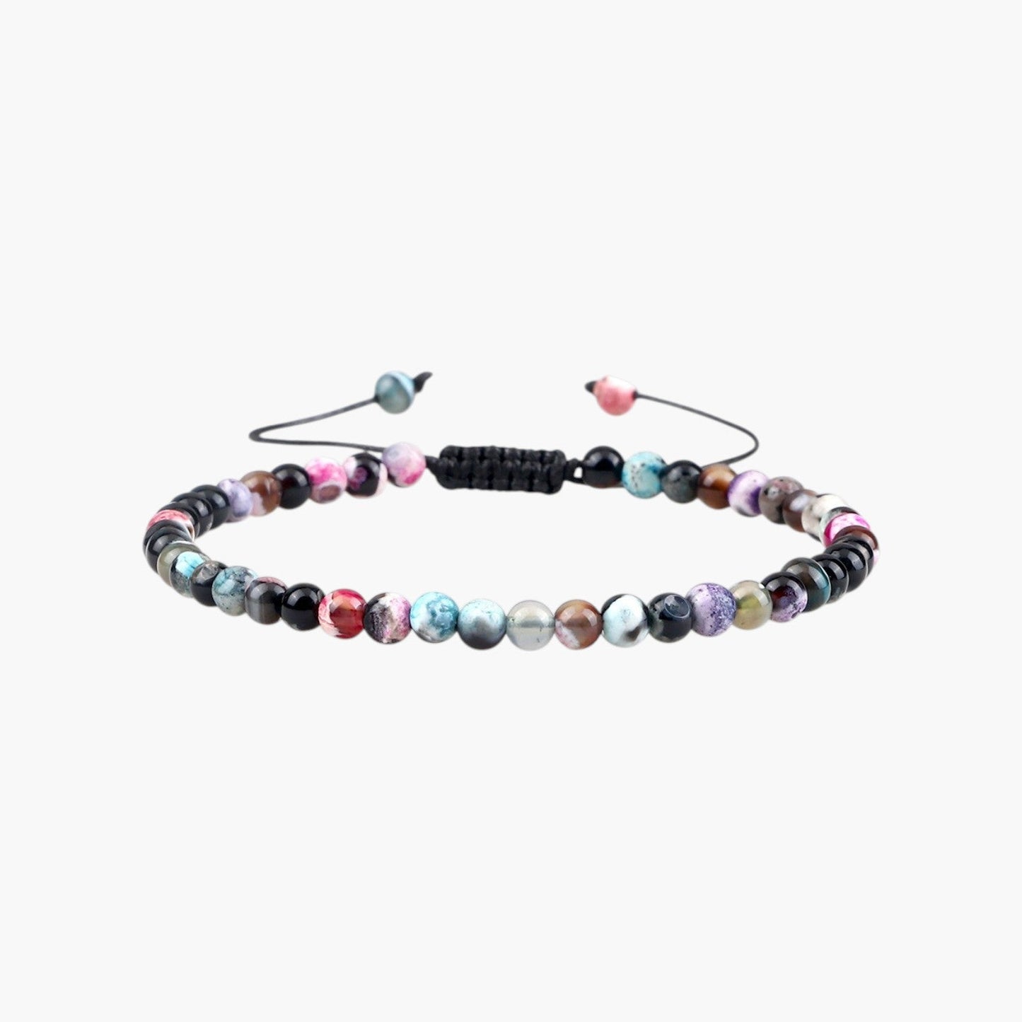 Pulseira Ajustável com Contas de Pedra Natural