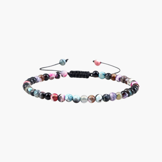 Pulseira Ajustável com Contas de Pedra Natural
