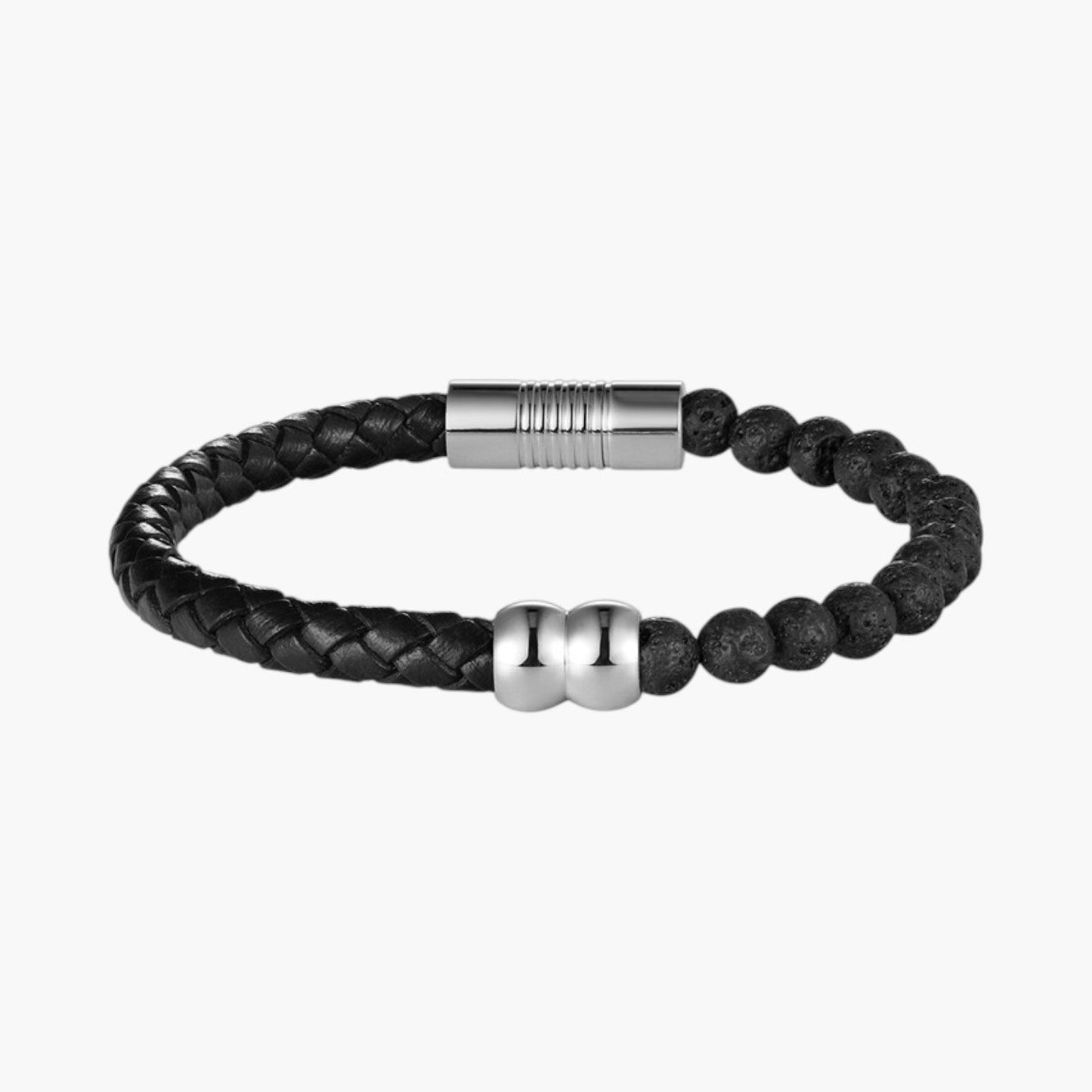 Pulseira de Couro e Pedra Natural