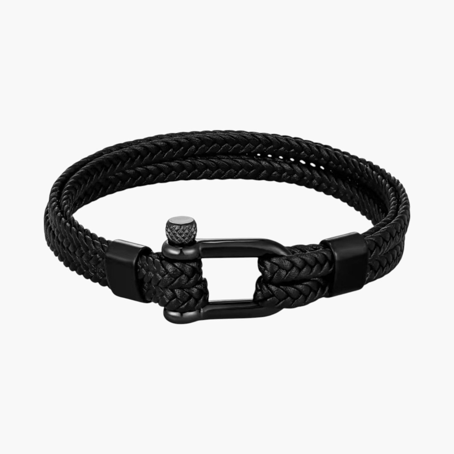 Pulseira Estilo Náutico em Couro e Aço Inoxidável