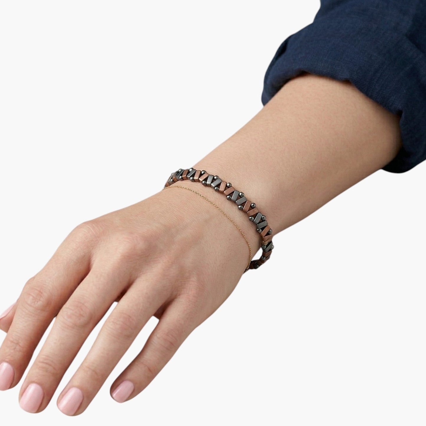 Pulseira Artesanal com Ónix Negro e Obsidiana