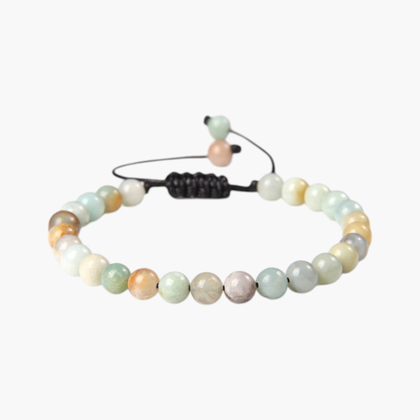 Pulseira Ajustável com Contas de Pedra Natural