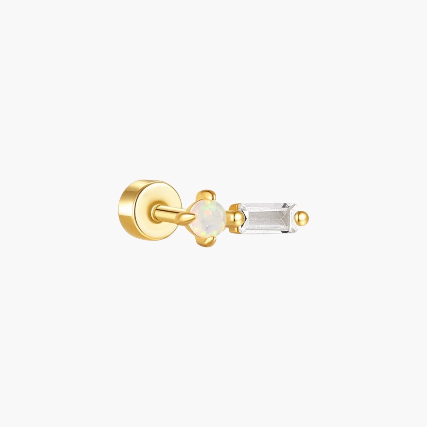 Piercing de Orelha em Prata 925 com Zircónias