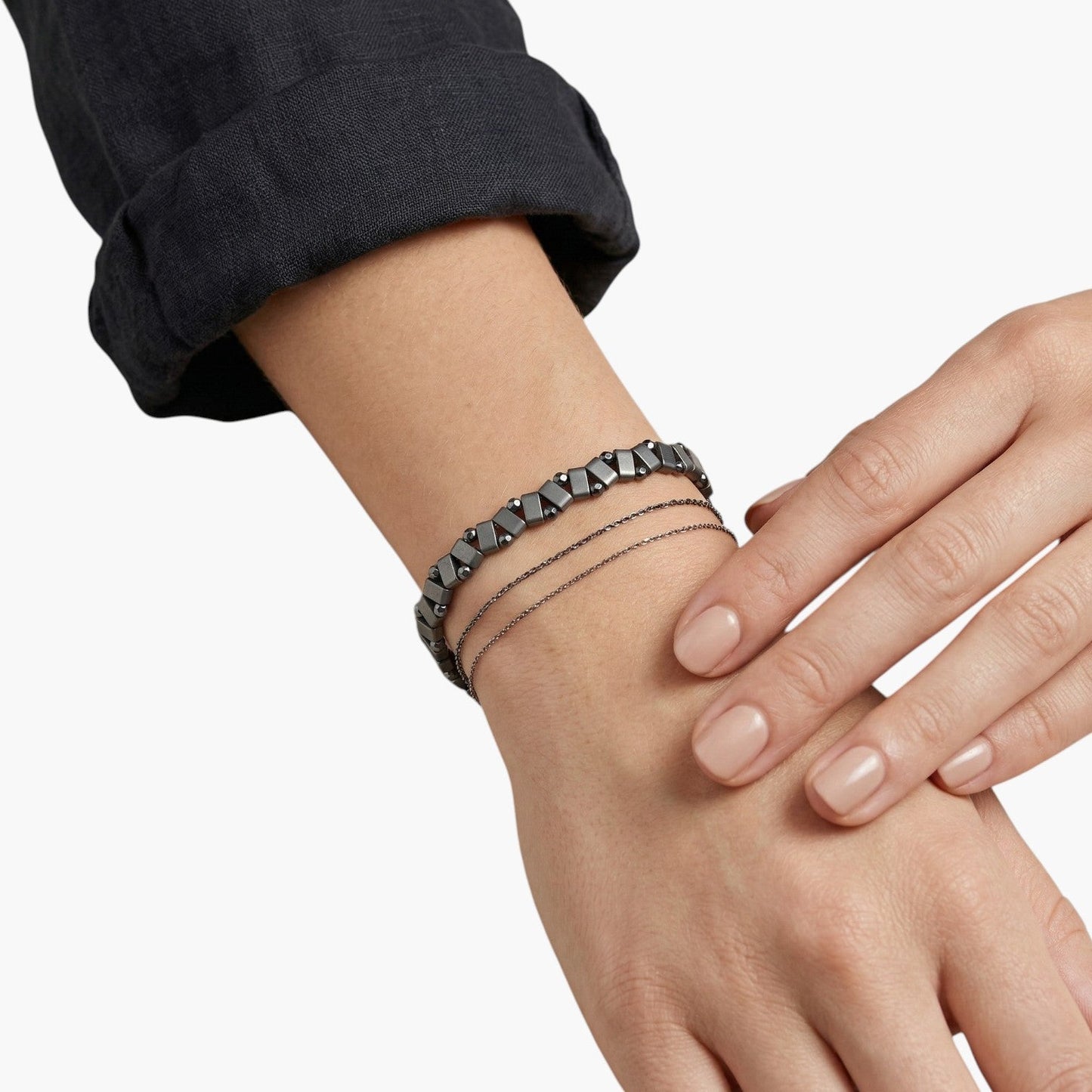 Pulseira Artesanal com Ónix Negro e Obsidiana