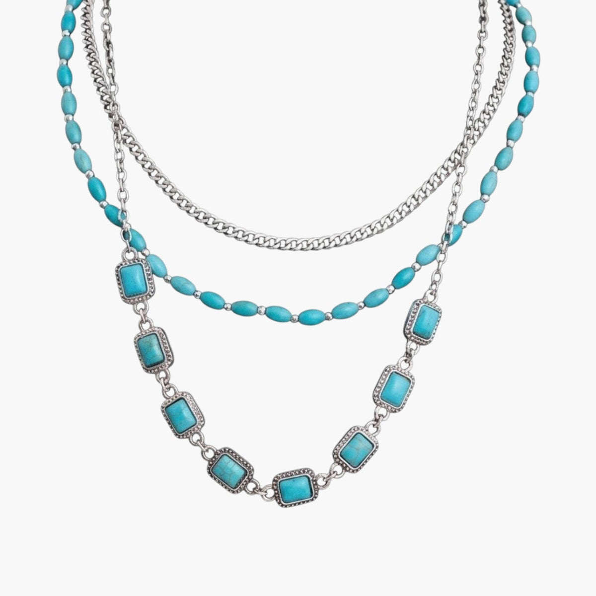 Colar Multicamadas Statement com Pendentes