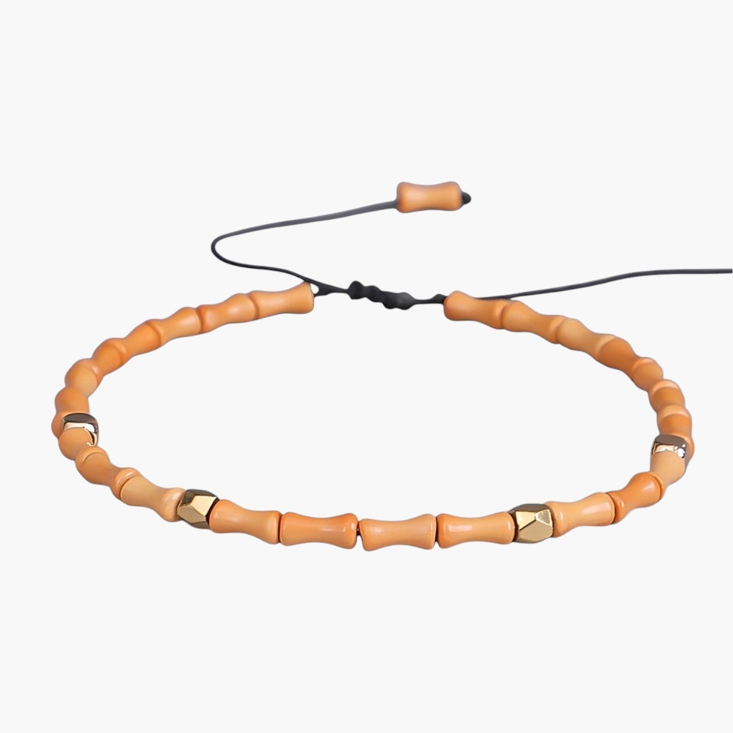 Pulseira Artesanal com Contas de Bambu