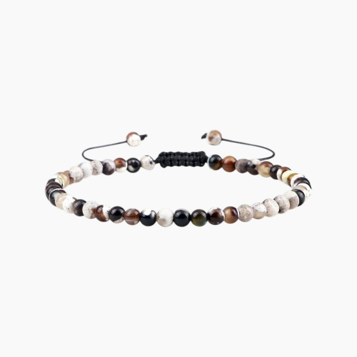 Pulseira Ajustável com Contas de Pedra Natural