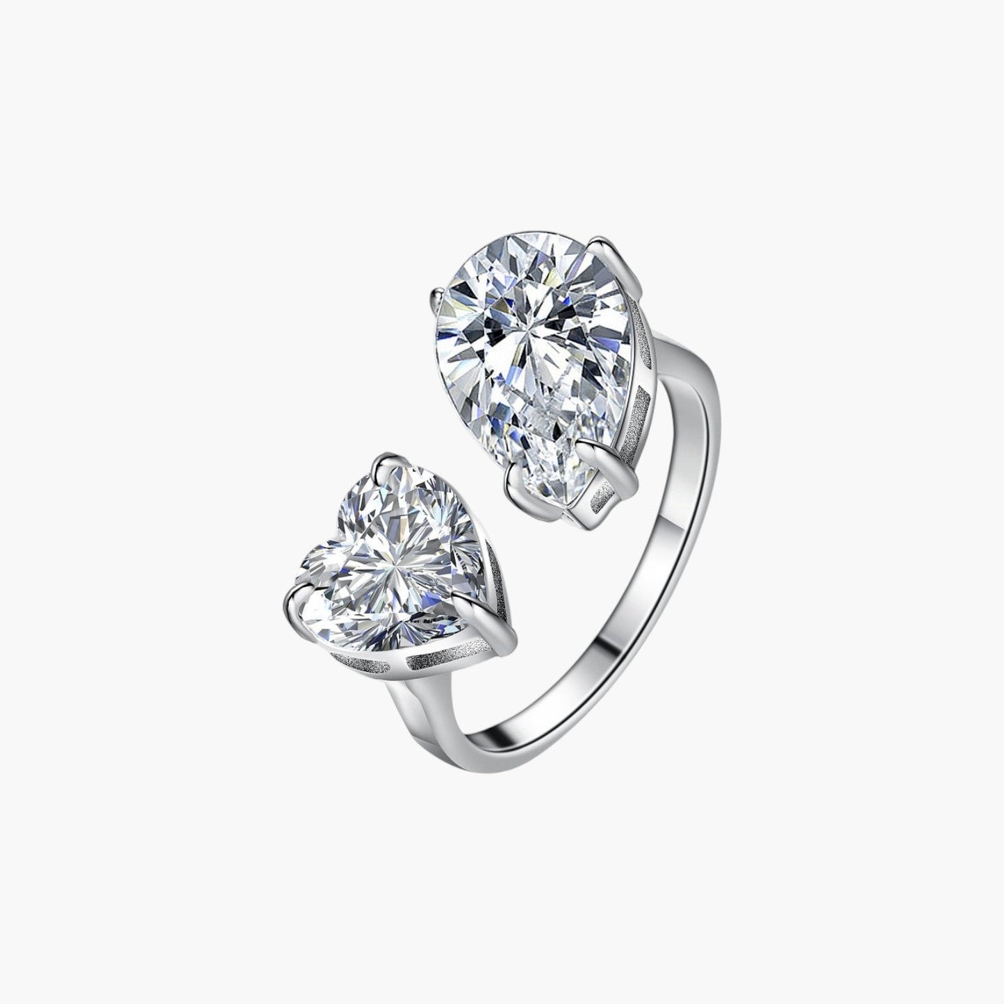 Anel Infinity Duo em Prata de Lei 925 com Moissanite