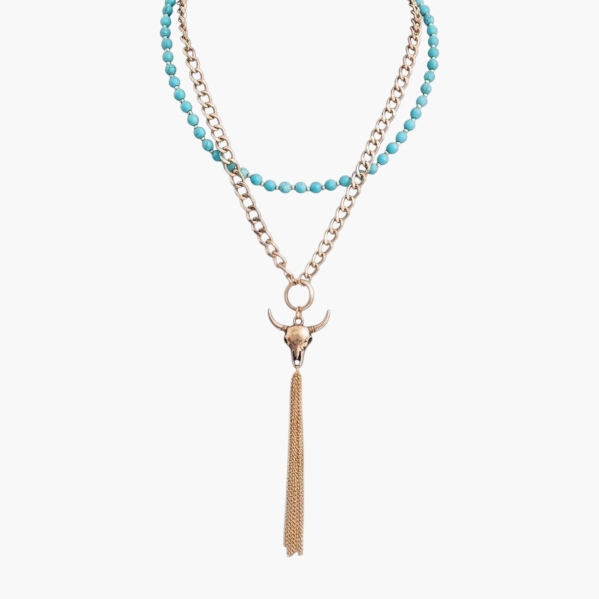Colar Multicamadas Statement com Pendentes