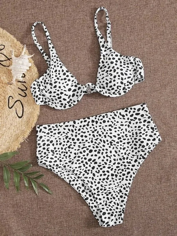 Leopard Print High Waist Bikini