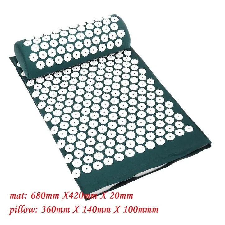 Acupressure Massage Yoga Mat & Pillow Set – Relaxation & Back Tension Relief