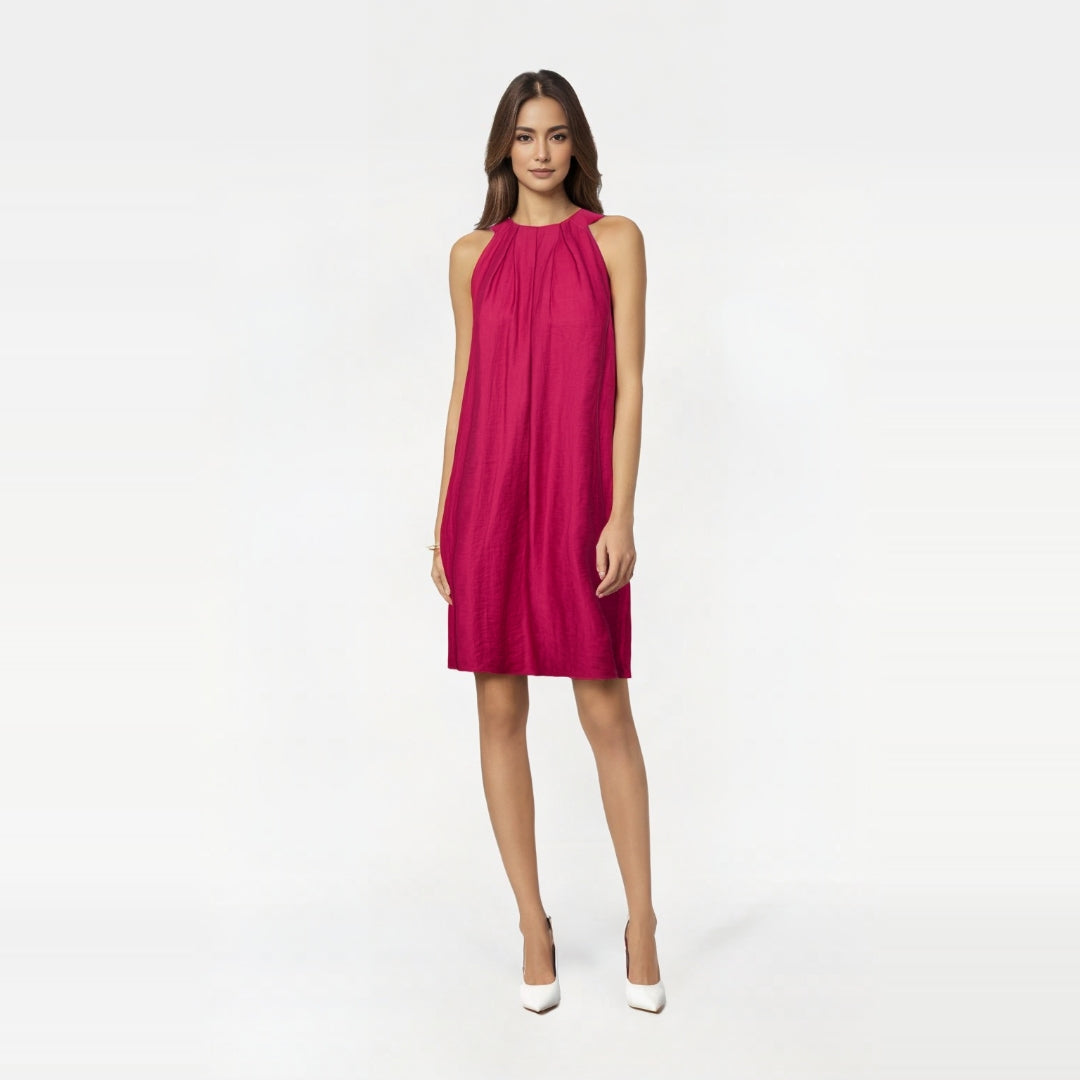 VESTIDO CURTO COM DECOTE HALTERE  EVALINA