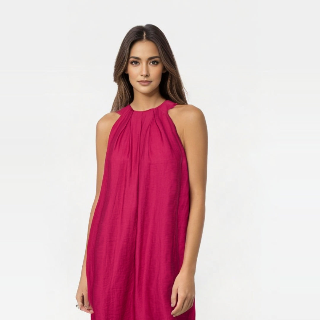VESTIDO CURTO COM DECOTE HALTERE  EVALINA