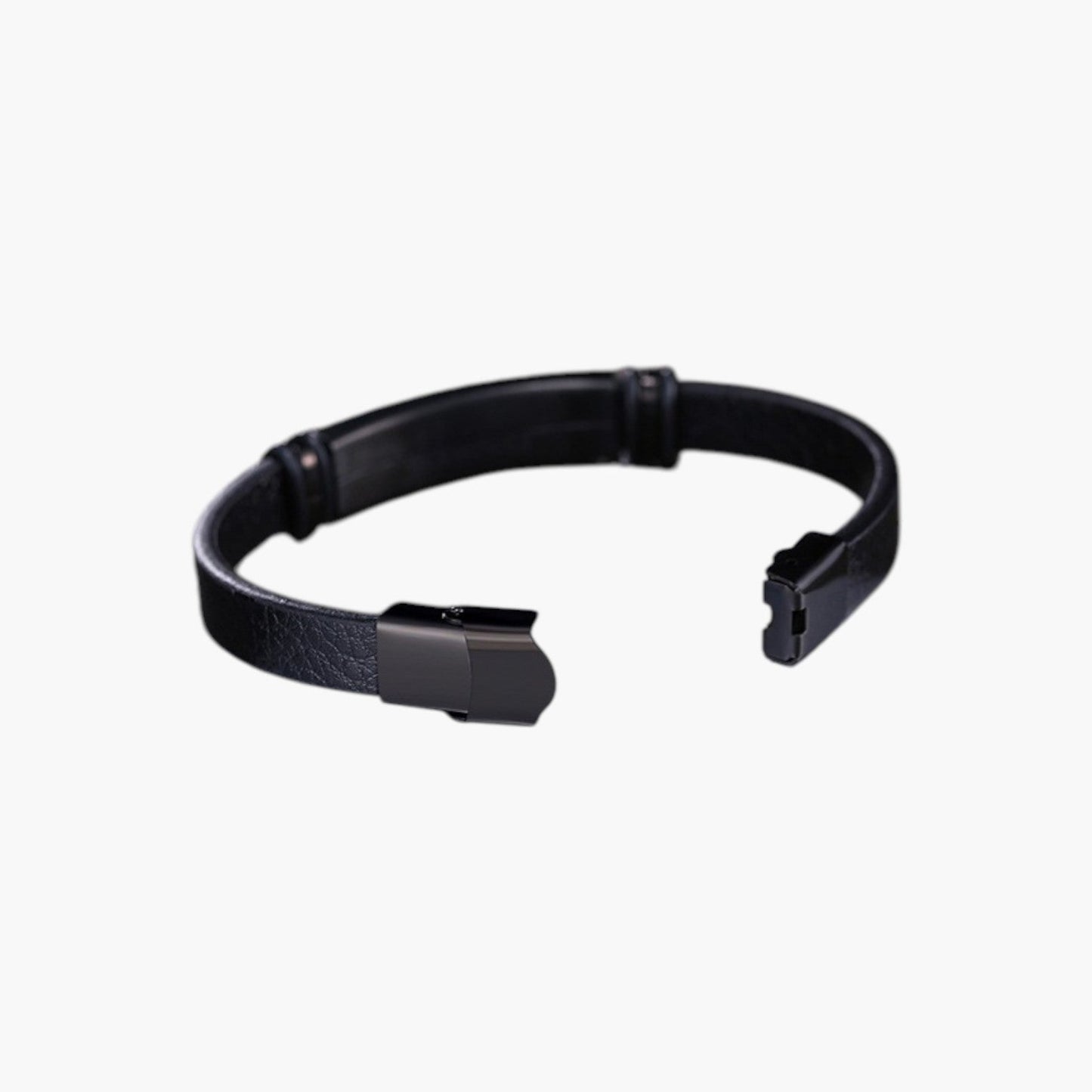 Pulseira de Couro e Aço Inoxidável