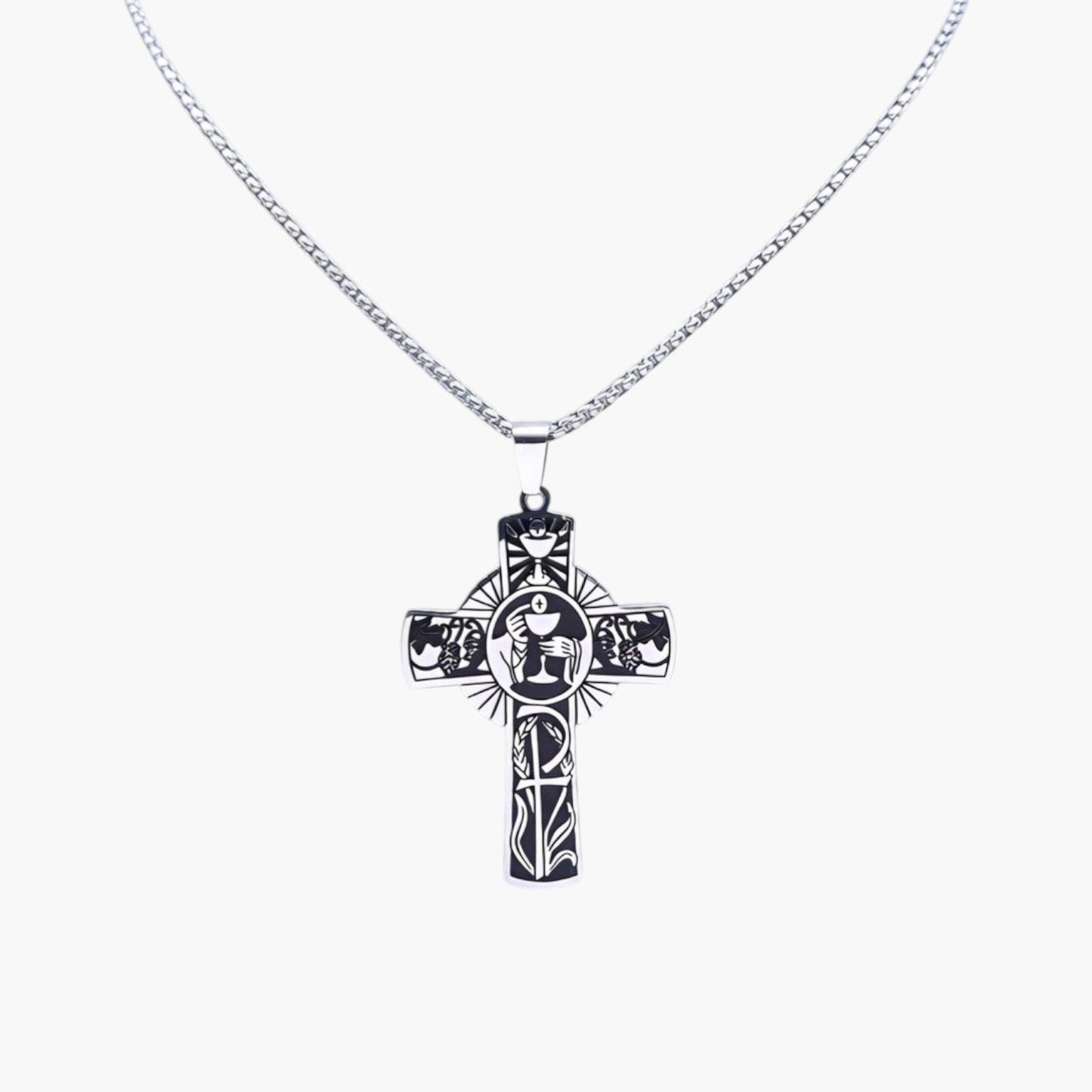 Colar Cruz Holy Halo em Aço Inoxidável
