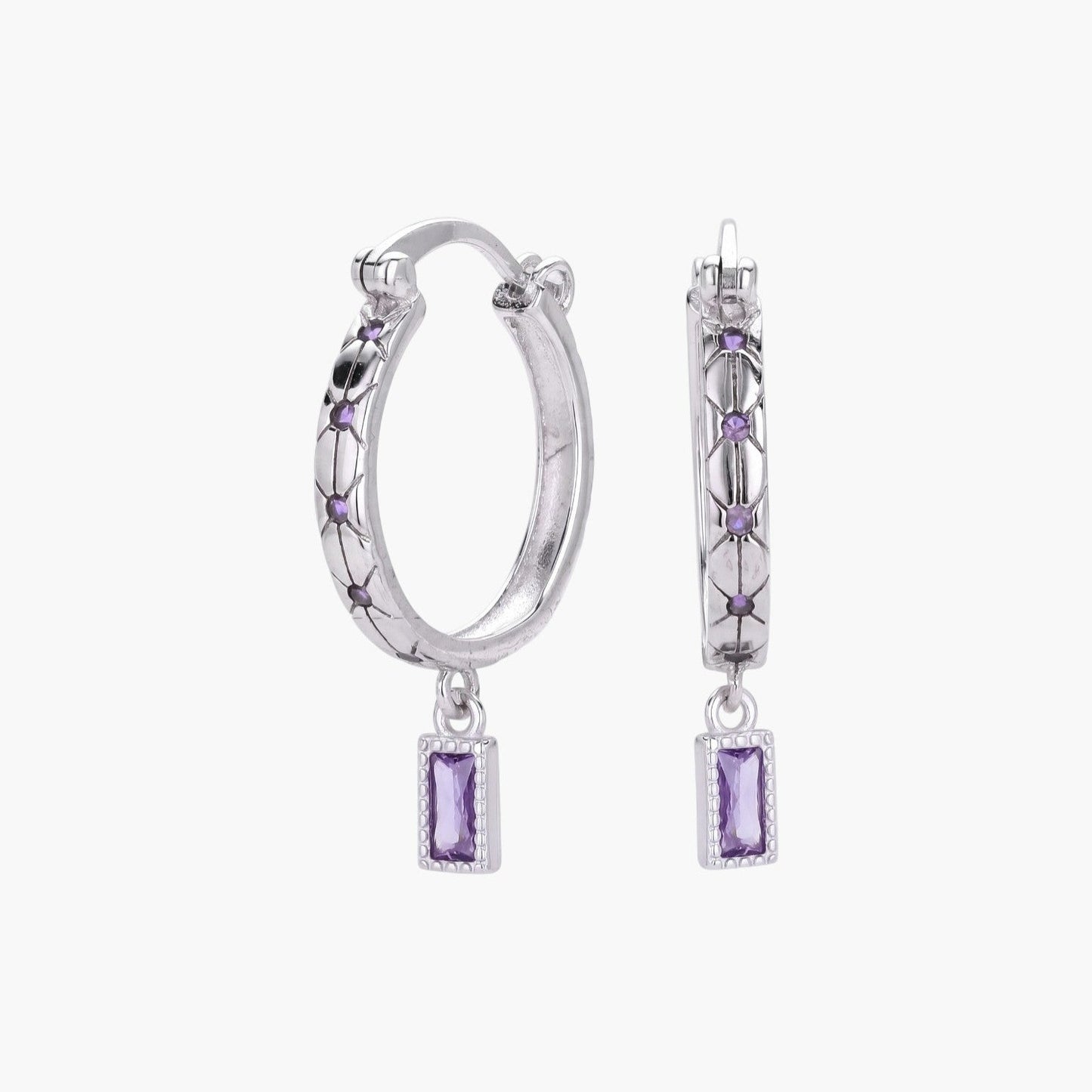 Brincos Argola com Pendente em Prata de Lei 925