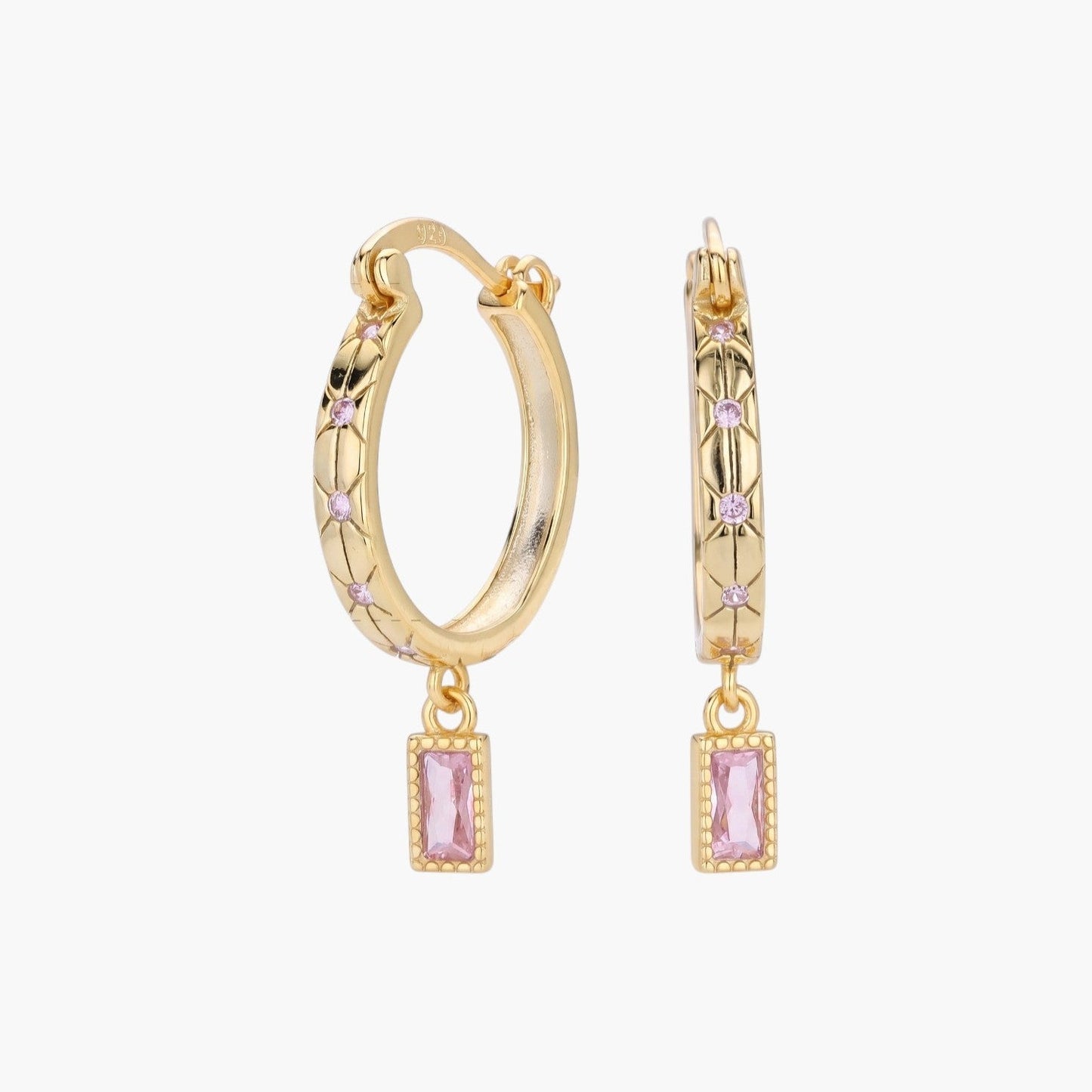 Brincos Argola com Pendente em Prata de Lei 925