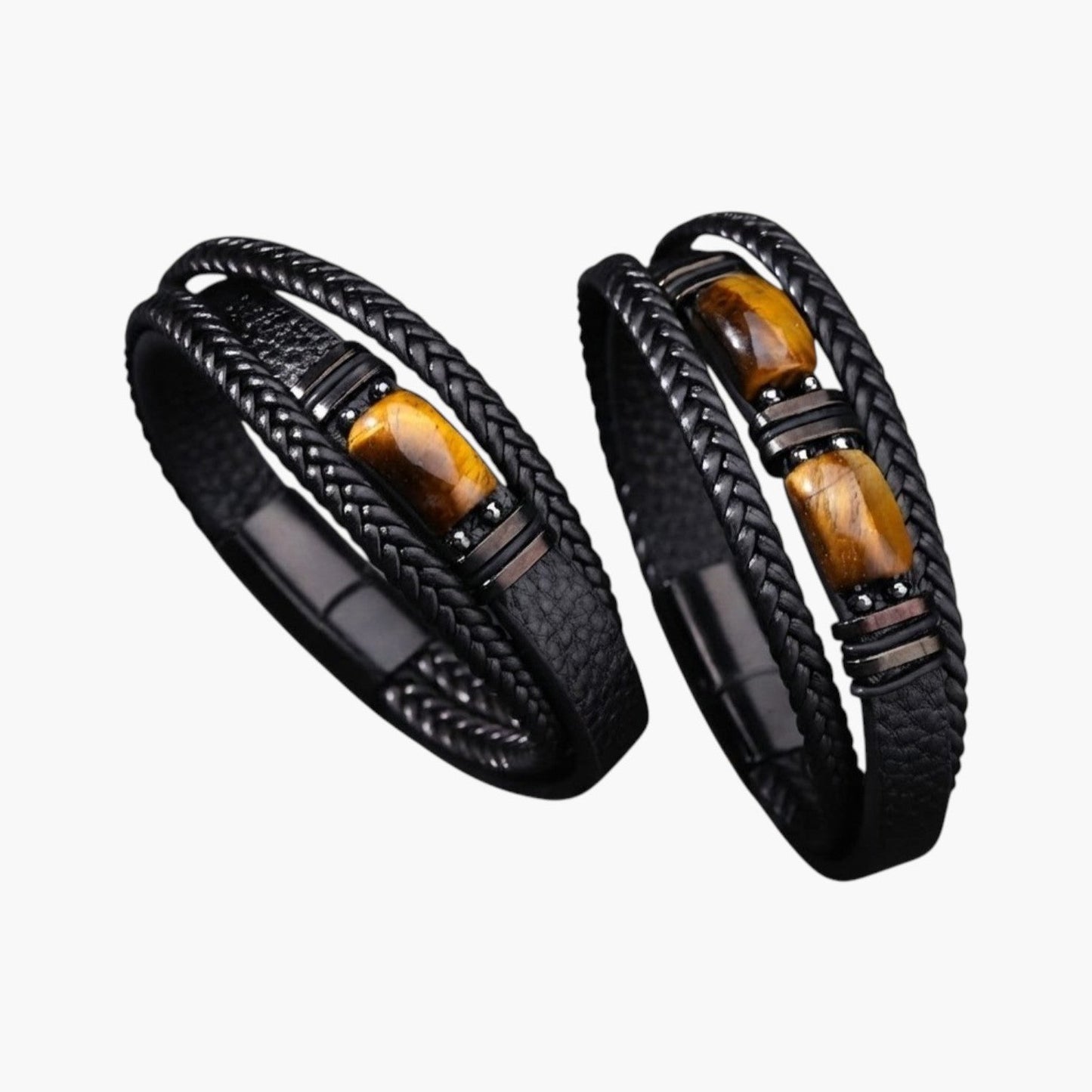 Pulseira em Couro com Pedra Natural