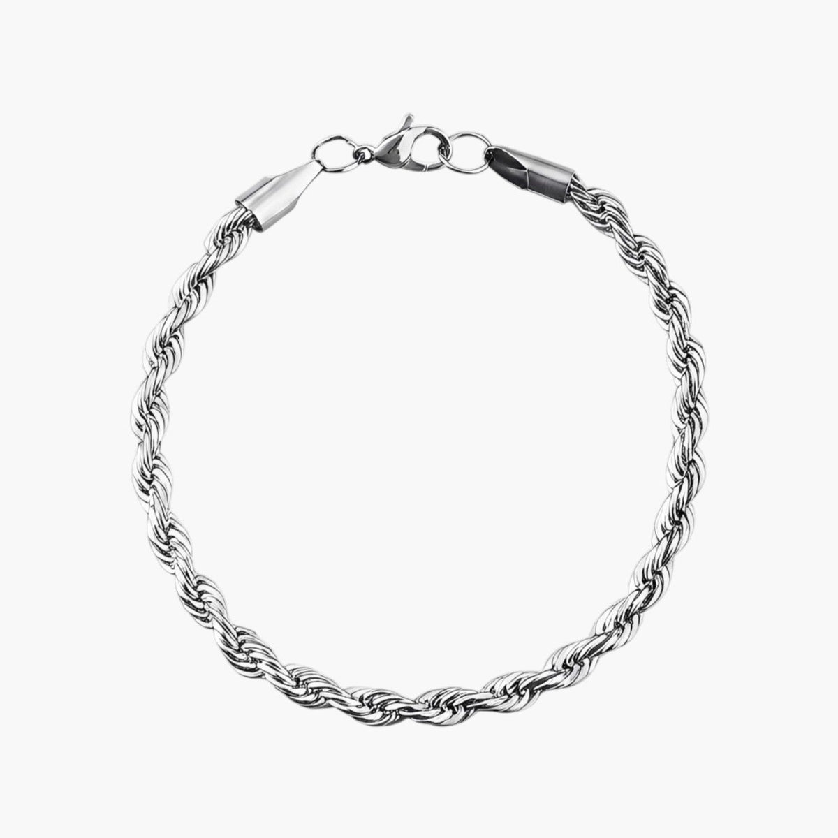 Pulseira de Corrente Trançada em Aço Inoxidável