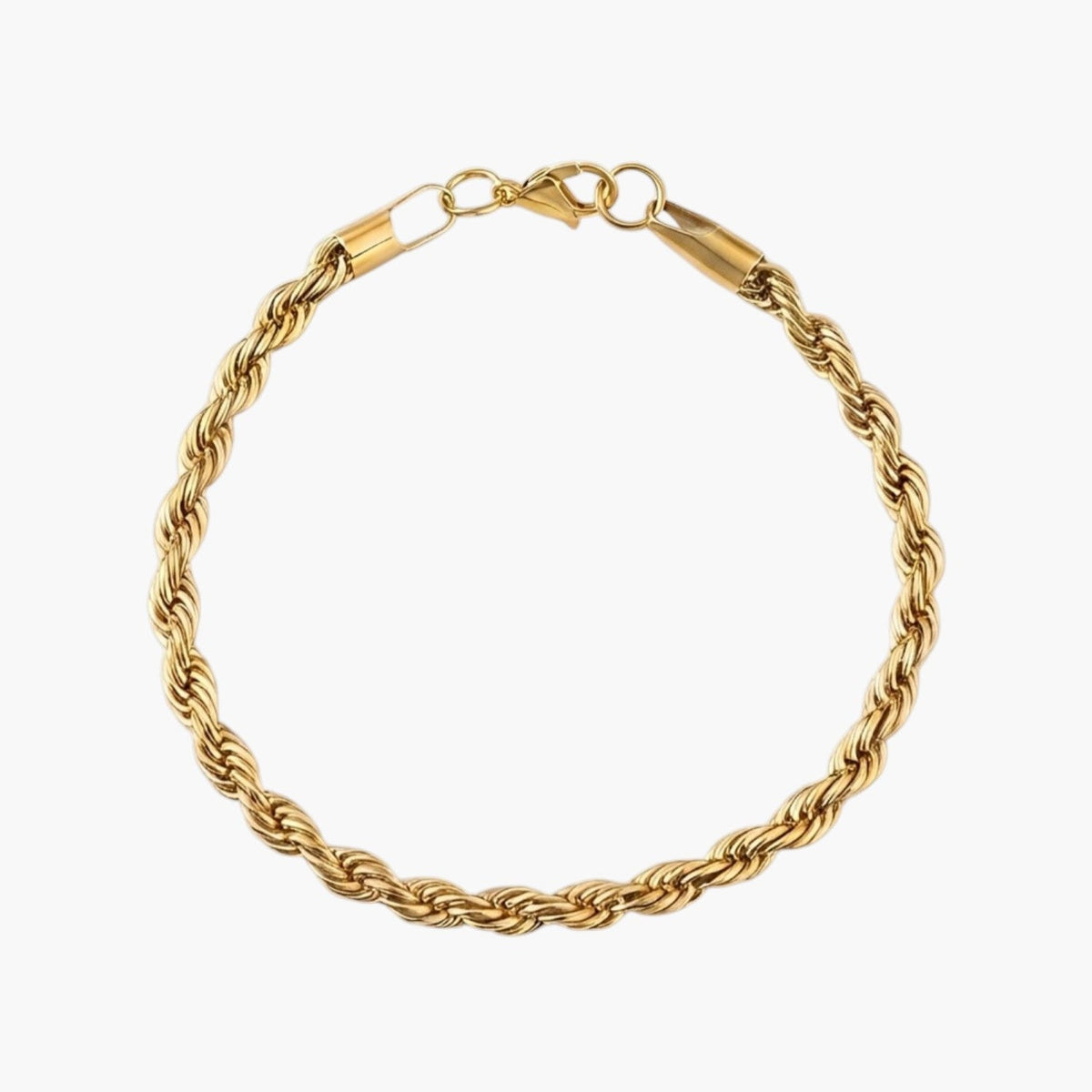 Pulseira de Corrente Trançada em Aço Inoxidável