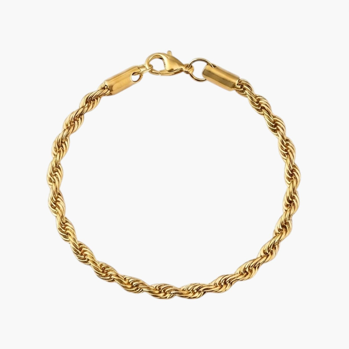 Pulseira de Corrente Trançada em Aço Inoxidável