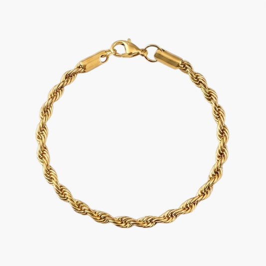 Pulseira de Corrente Trançada em Aço Inoxidável