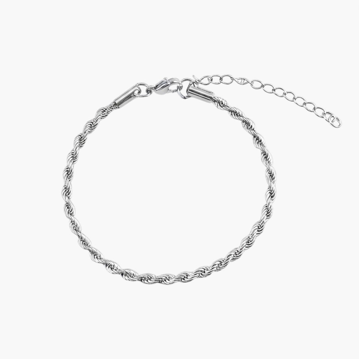 Pulseira de Corrente Trançada em Aço Inoxidável