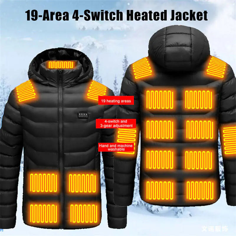 Unisex Heated Jacket – Adjustable Temperature Winter Outdoor Coat