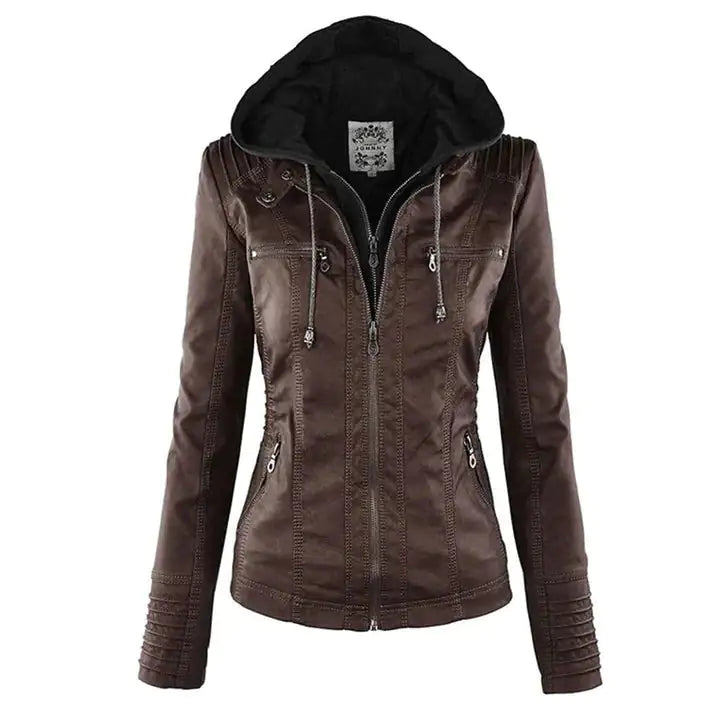 Classic Faux Leather Jacket for Women