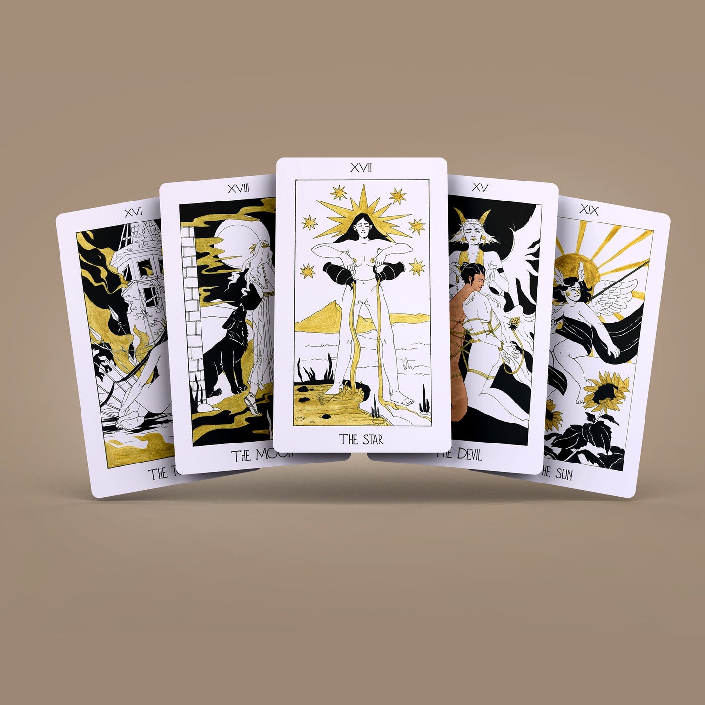 The Golden Path Tarot Cards Deck 78+2 Extra Cards with Guidebook