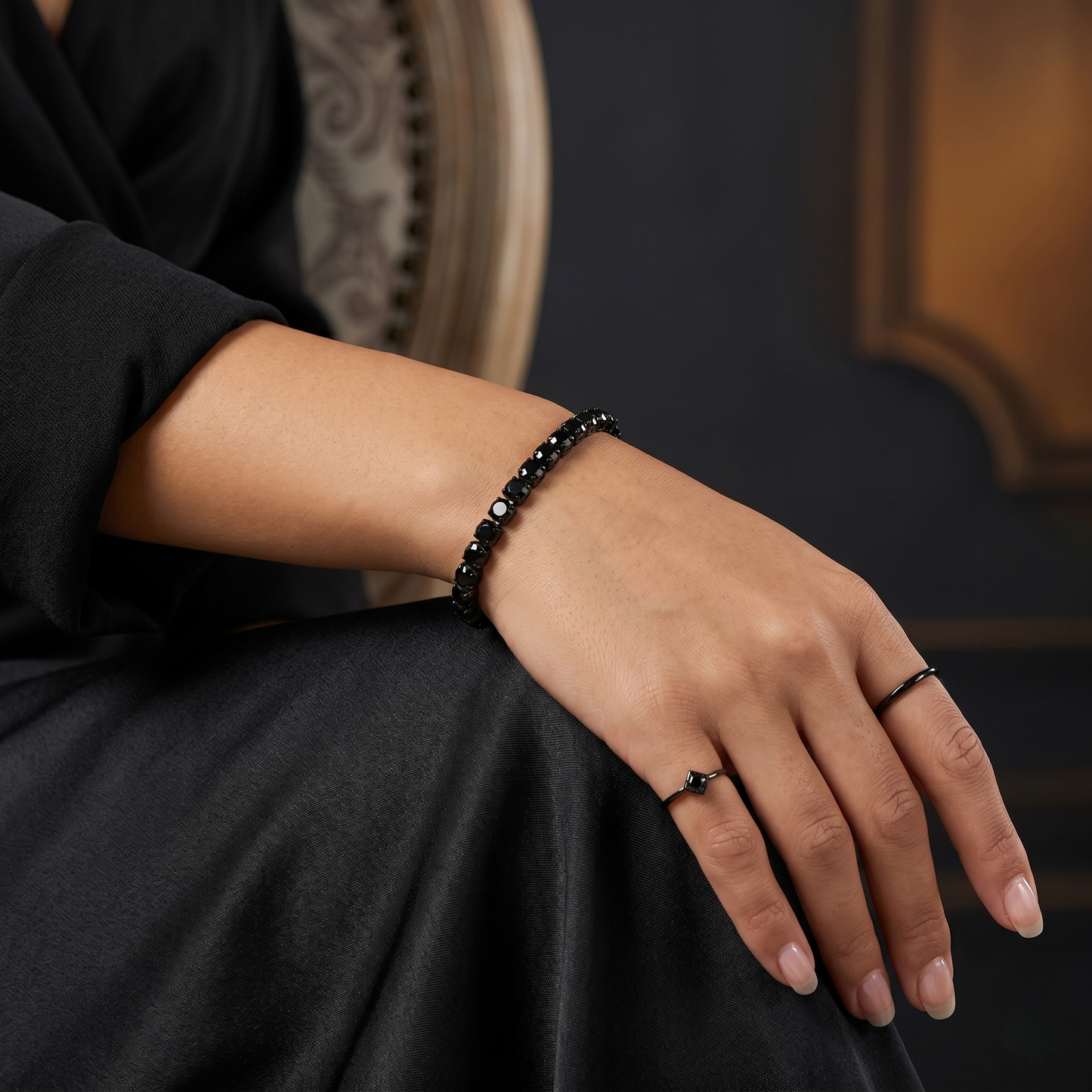 Pulseira Ténis em Aço Inoxidável com Zircónias Brilhantes