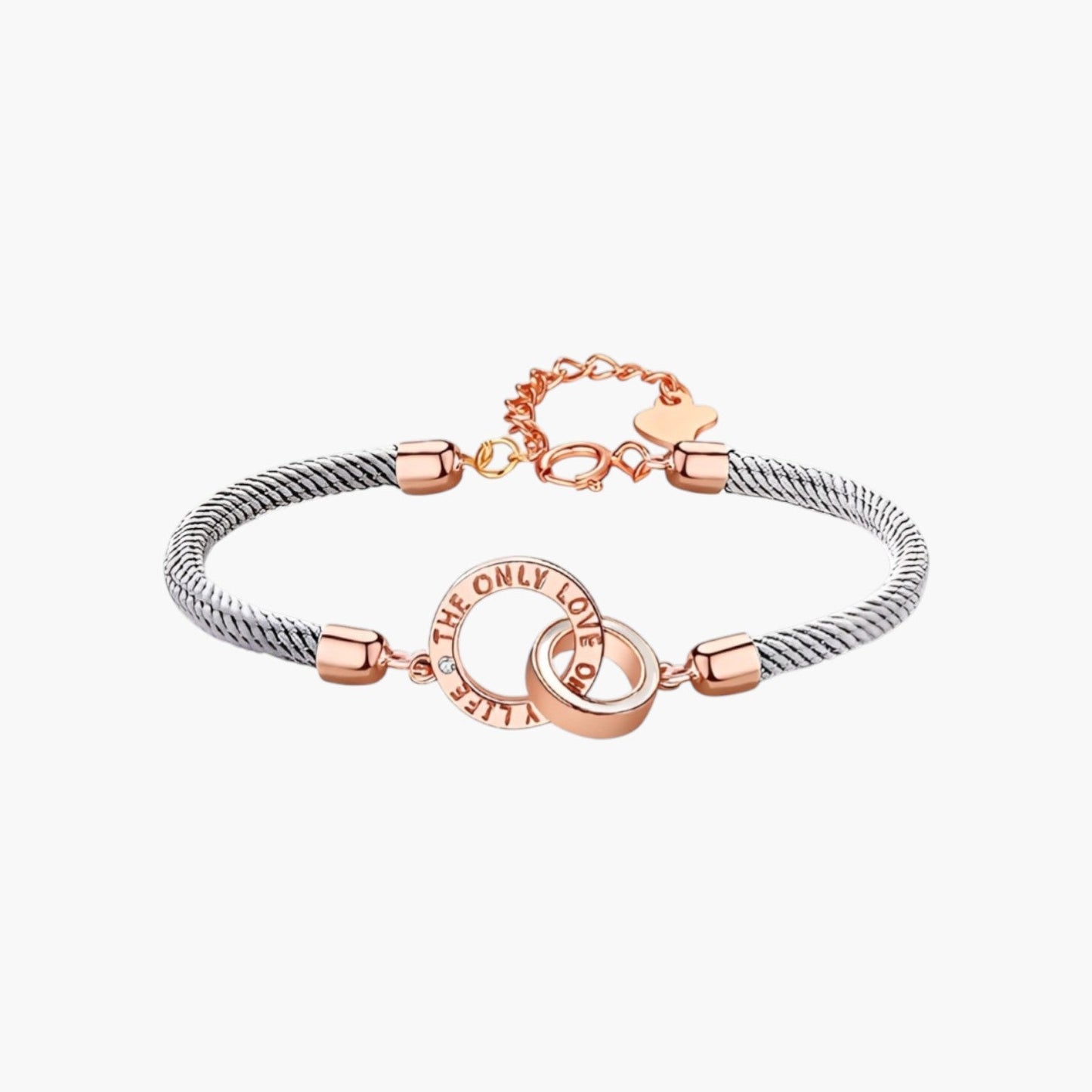 Pulseira de Corda Trançada com Duplo Círculo