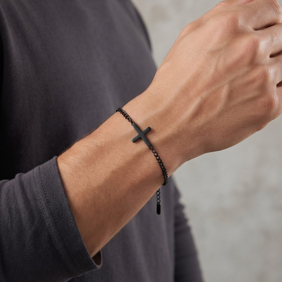 Pulseira Cruz em Aço Inoxidável