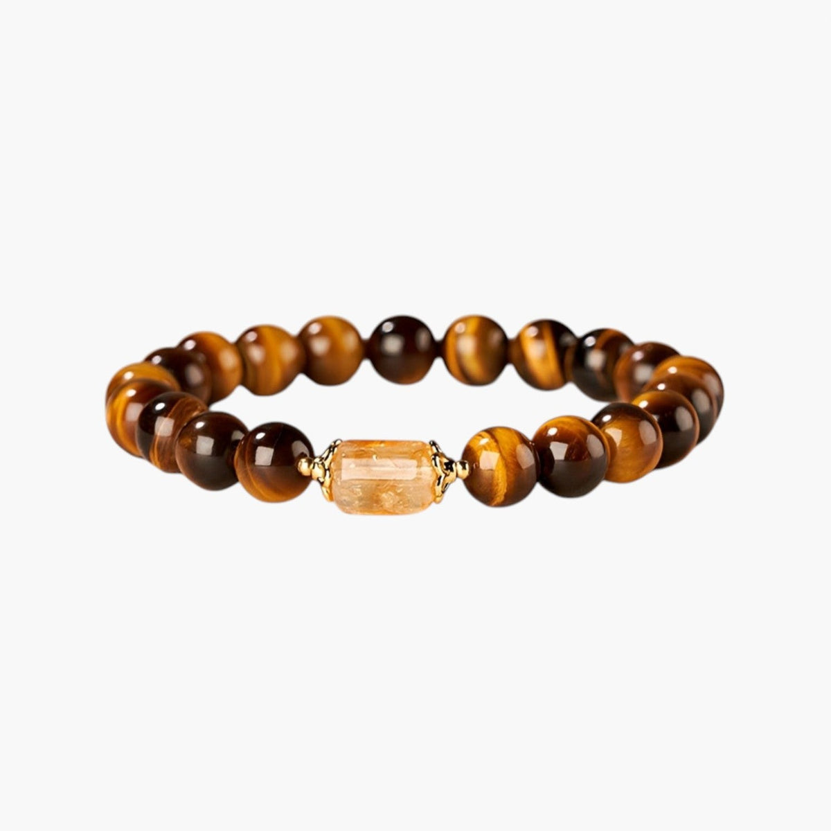 Pulseira em Pedra Natural Olho de Tigre e Citrino