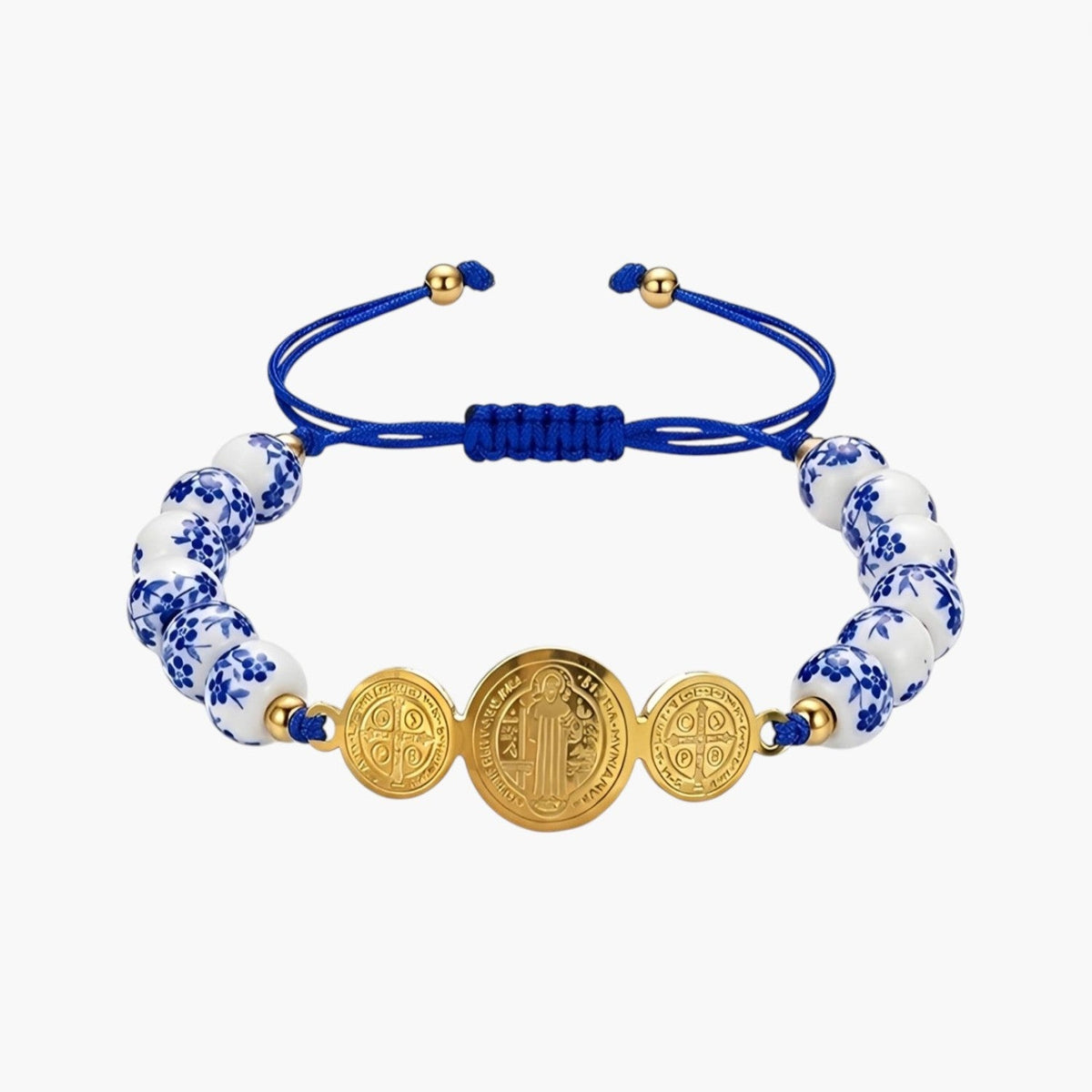 Pulseira de São Bento com Contas Florais