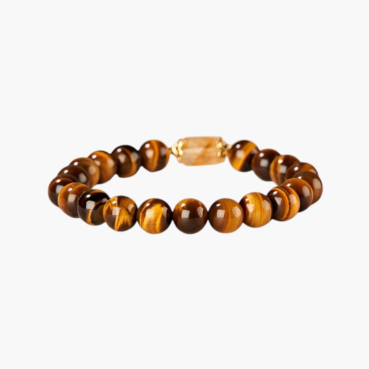 Pulseira em Pedra Natural Olho de Tigre e Citrino
