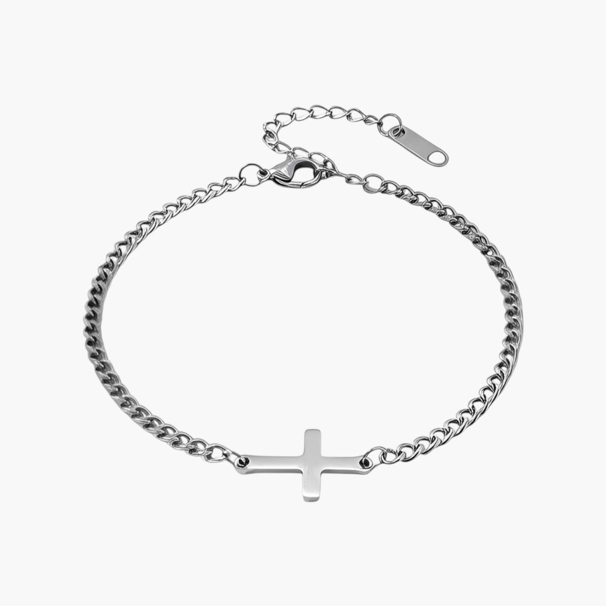 Pulseira Cruz em Aço Inoxidável