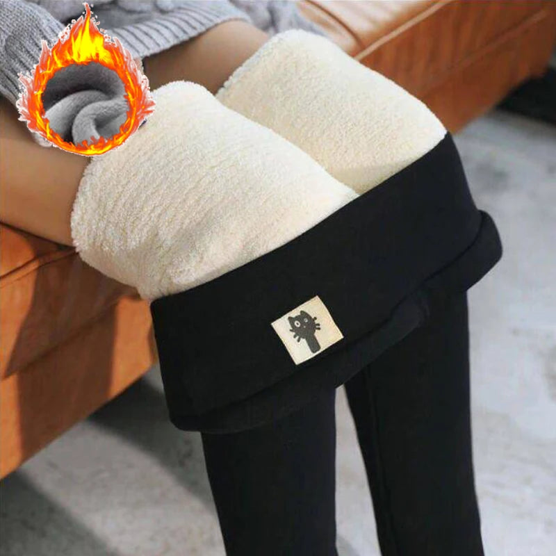 High-Waist Fleece-Lined Thermal Leggings – Skinny Winter Tights