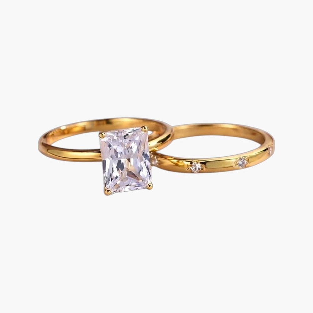Anel de Noivado em Prata de Lei 925 com Moissanite