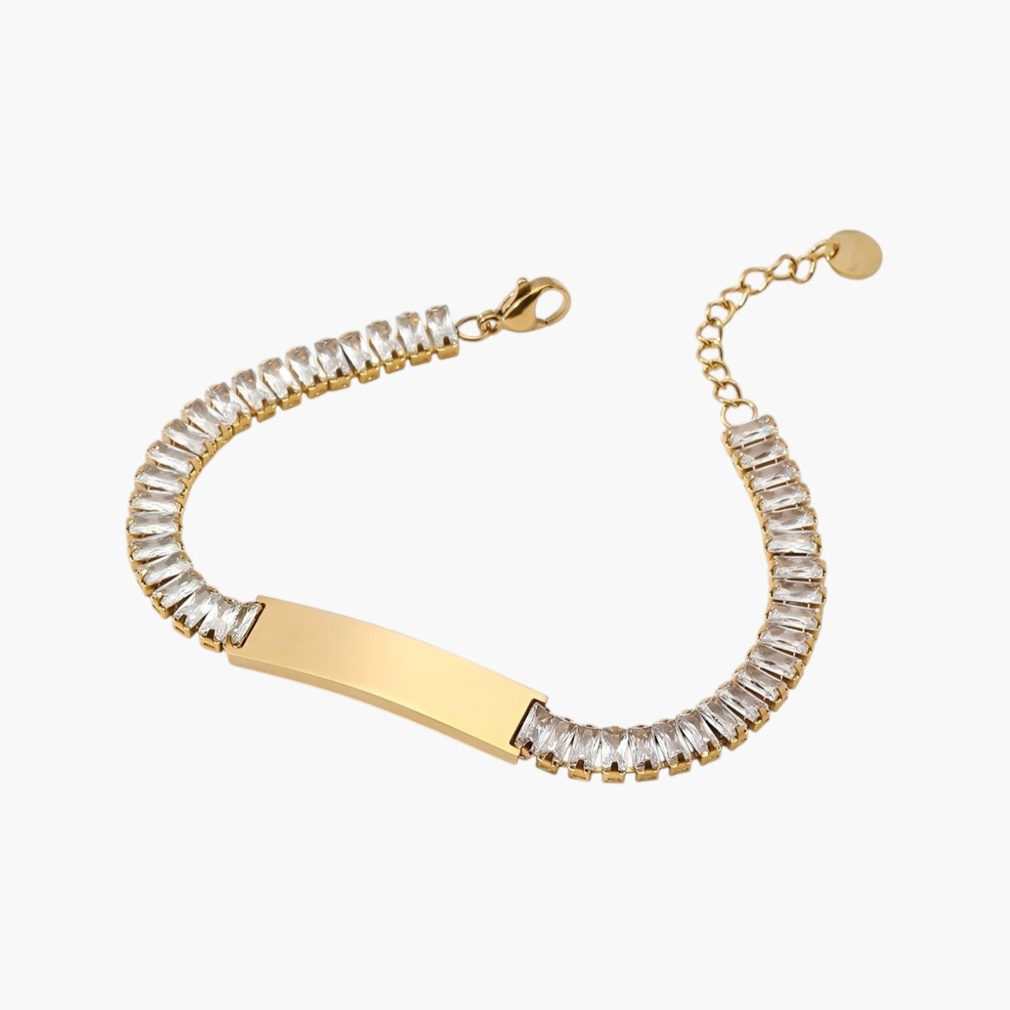 Pulseira em Aço Inoxidável com Zircónias