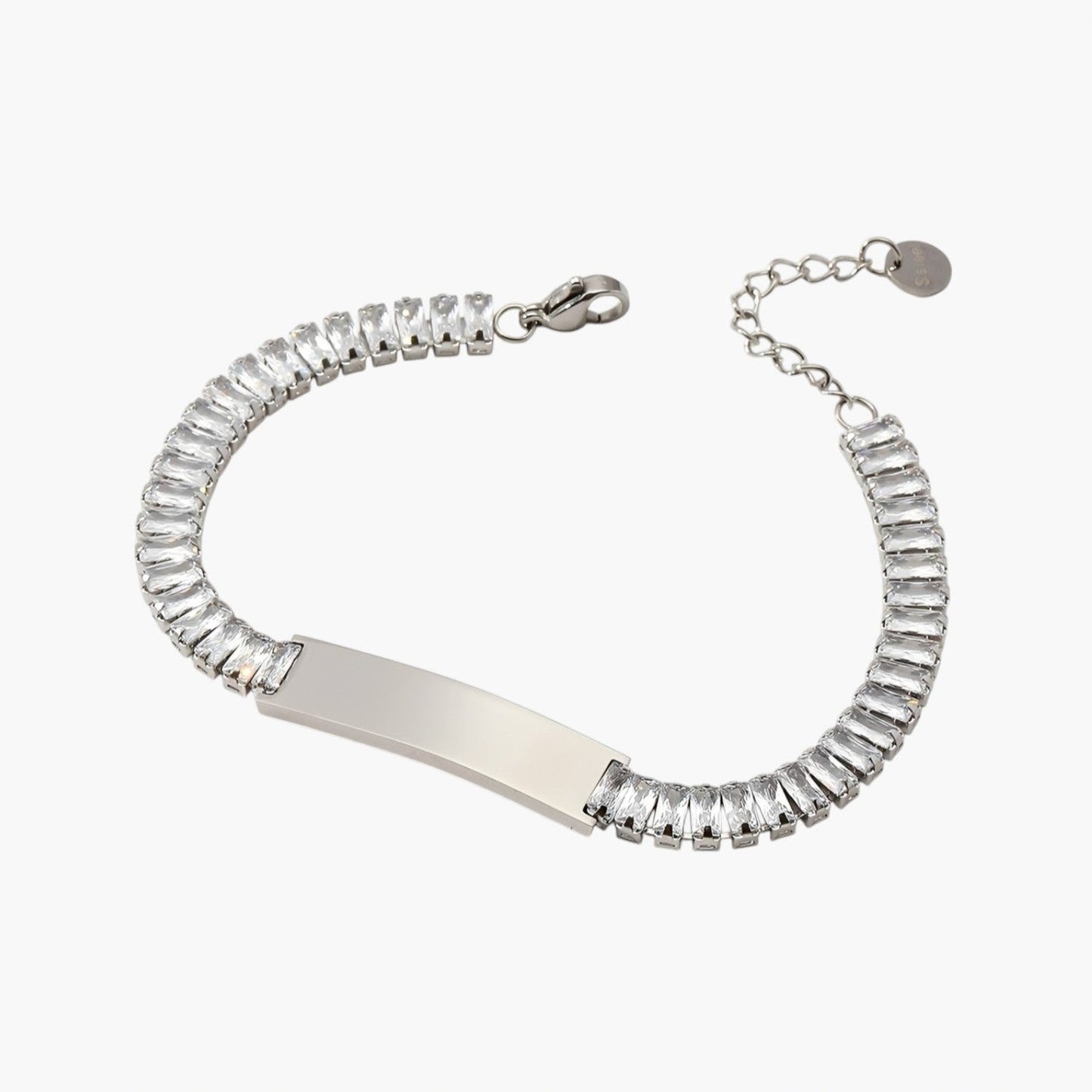 Pulseira em Aço Inoxidável com Zircónias