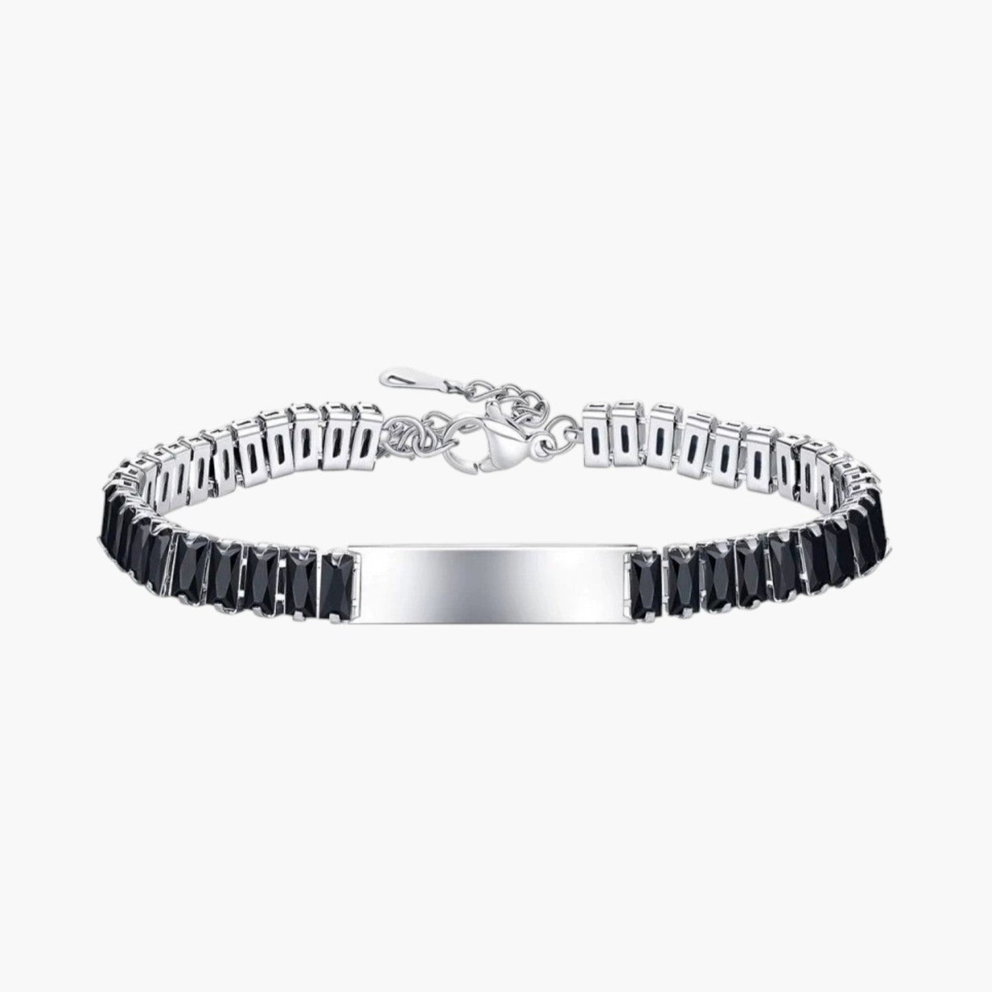 Pulseira em Aço Inoxidável com Zircónias