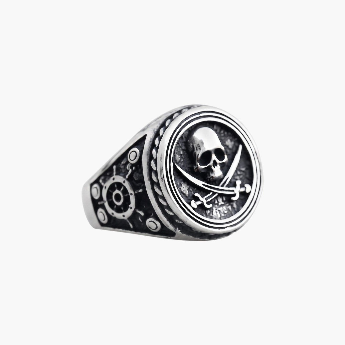 Anel Caveira Pirata em Aço Inoxidável