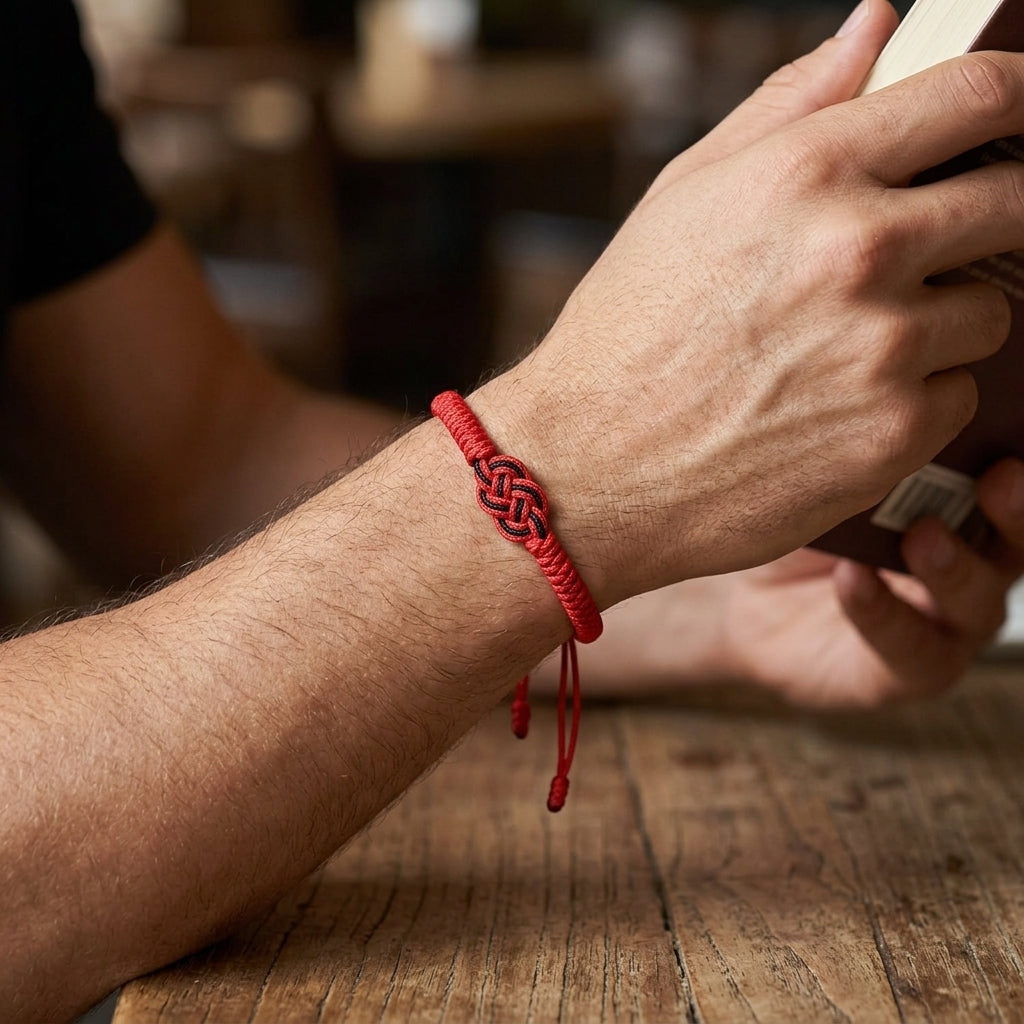 Pulseira da Sorte com Nó Tibetano