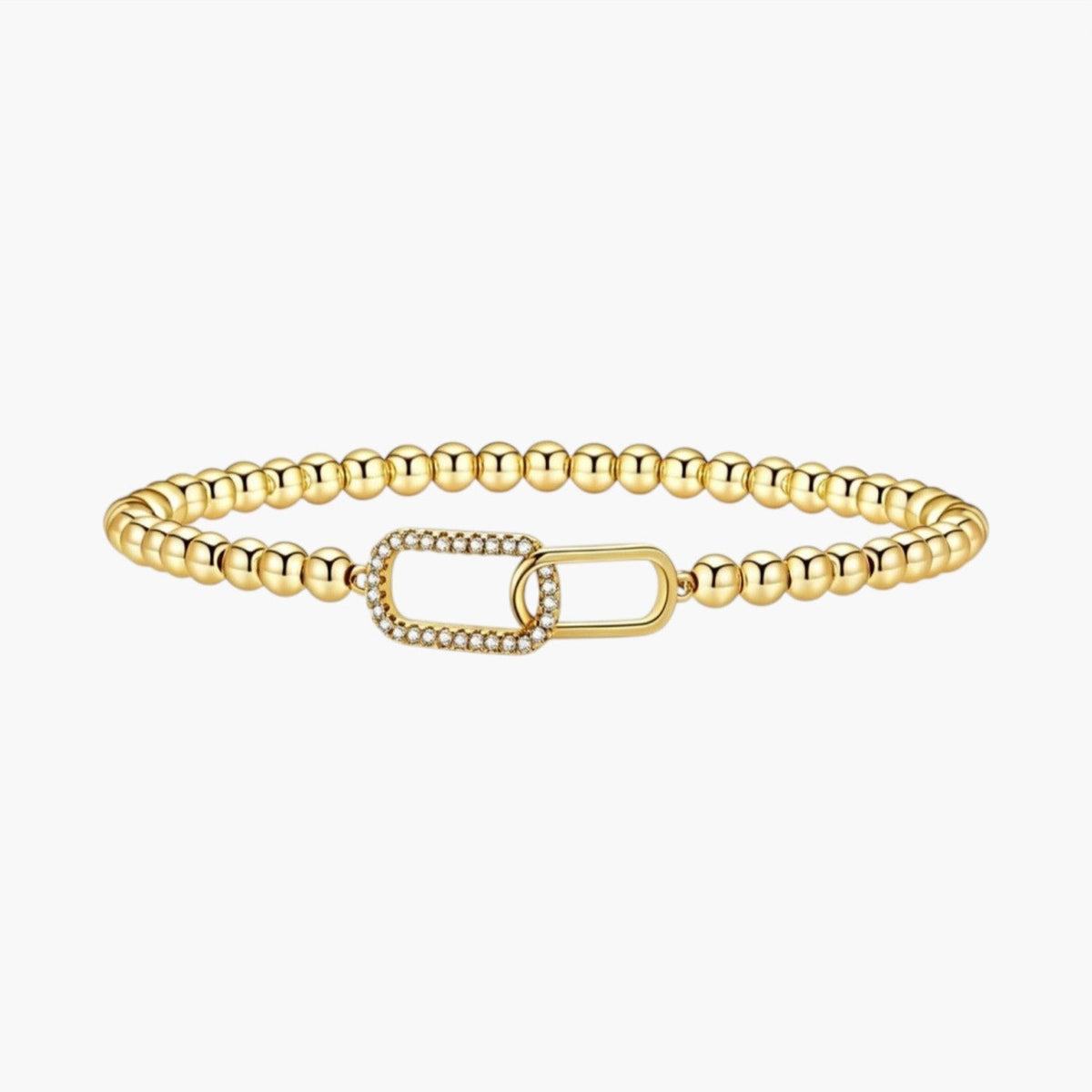 Pulseira de Contas com Banho de Ouro 14K